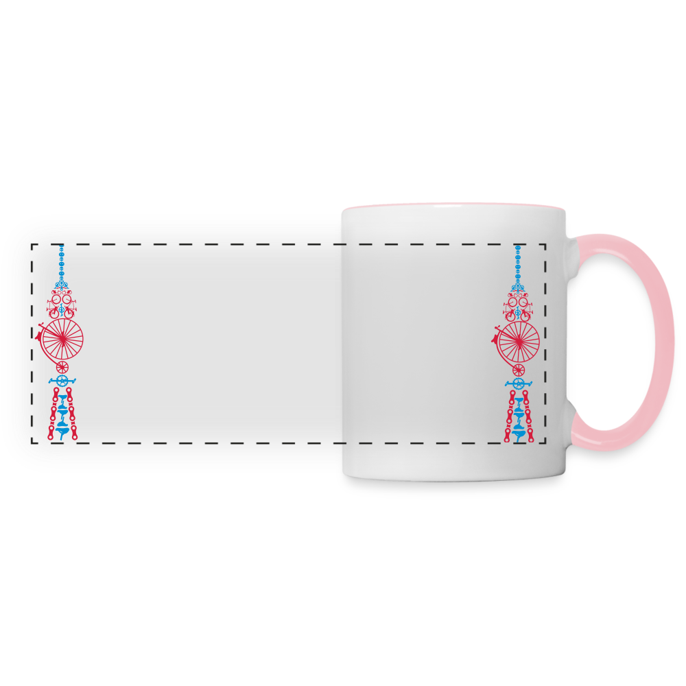 Fernsehturm der Fahrräder - Tasse zweifarbig - Weiß/Pink