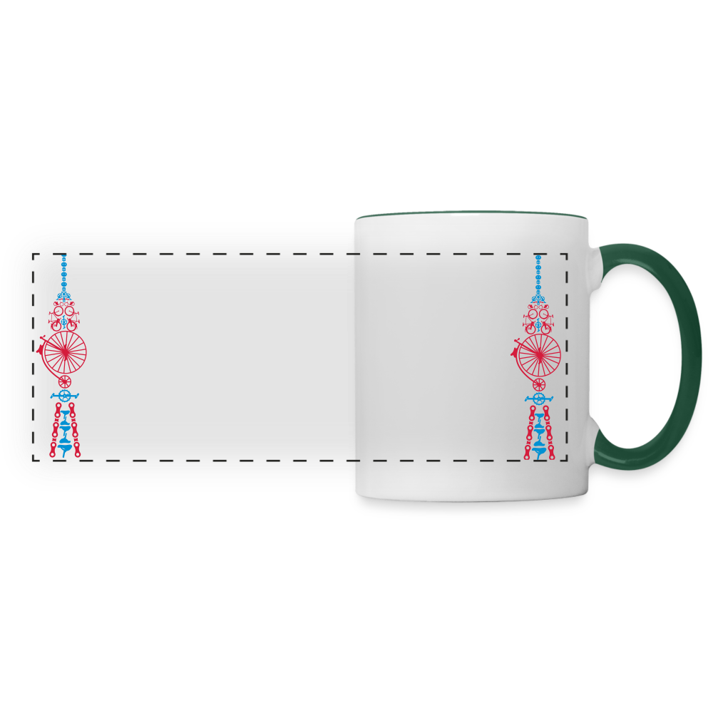 Fernsehturm der Fahrräder - Tasse zweifarbig - Weiß/Dunkelgrün