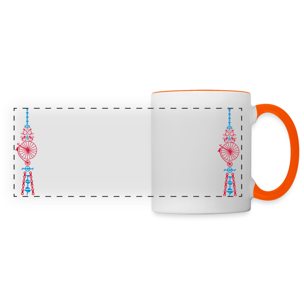 Fernsehturm der Fahrräder - Tasse zweifarbig - Weiß/Orange