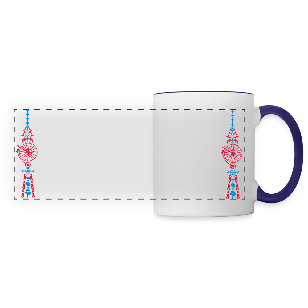 Fernsehturm der Fahrräder - Tasse zweifarbig - Weiß/Kobaltblau