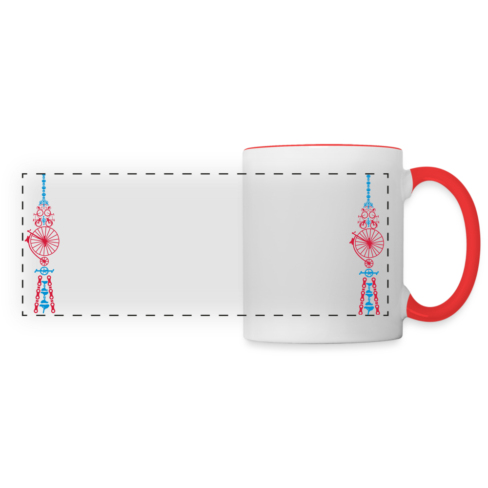 Fernsehturm der Fahrräder - Tasse zweifarbig - Weiß/Rot