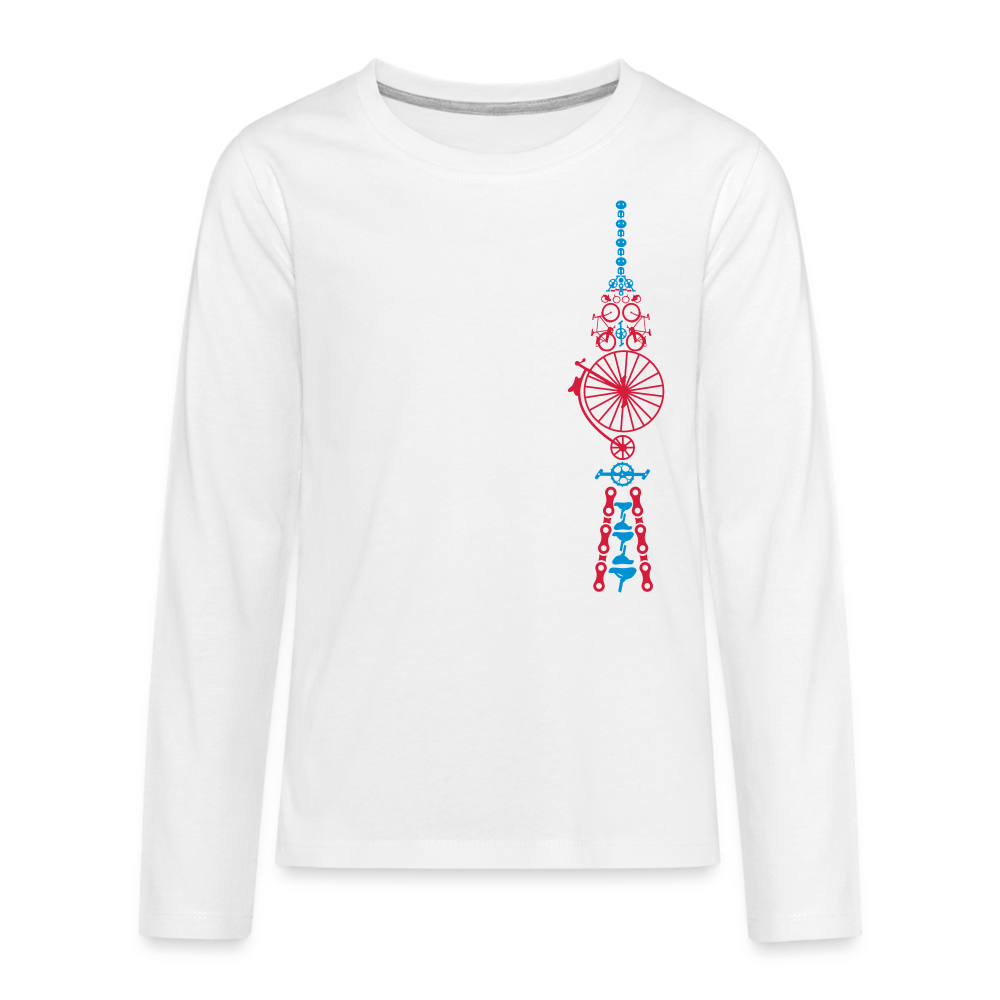 Fernsehturm der Fahrräder - Teenager Langarmshirt - weiß