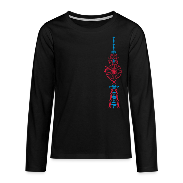 Fernsehturm der Fahrräder - Teenager Langarmshirt - Schwarz