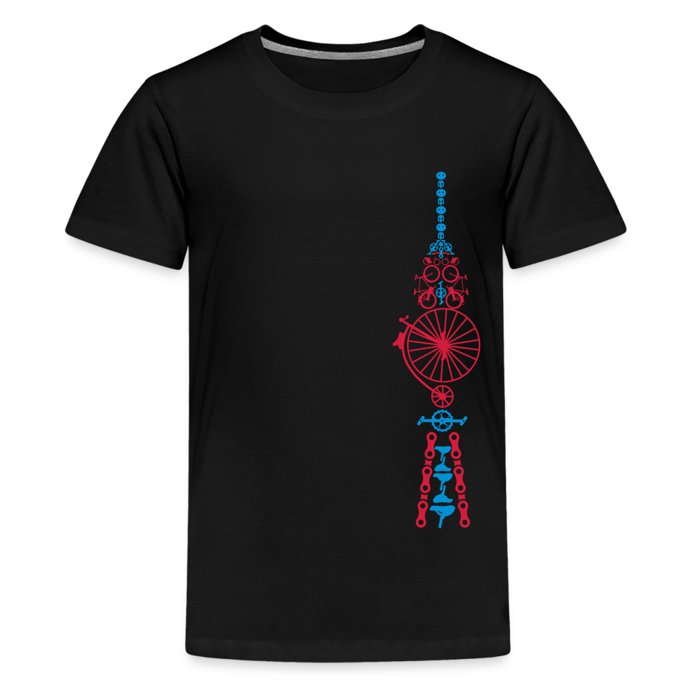 Fernsehturm der Fahrräder - Teenager Premium T-Shirt - Schwarz