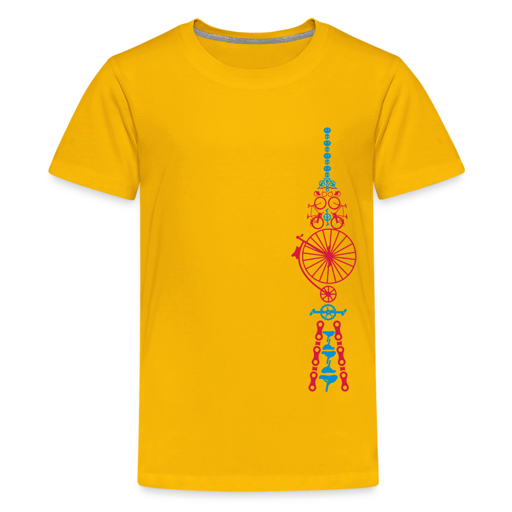 Fernsehturm der Fahrräder - Teenager Premium T-Shirt - Sonnengelb