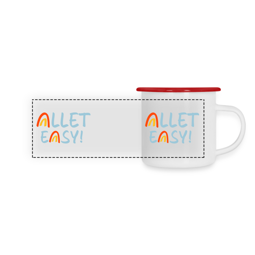Allet Easy! - Emaille Tasse - Weiß/Rot