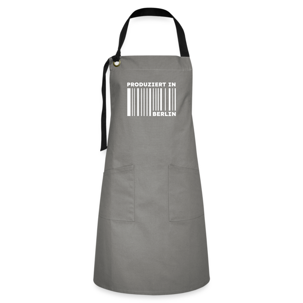 PRODUZIERT IN BERLIN - Kontrastschürze - Grau/Schwarz