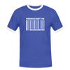 PRODUZIERT IN BRANDENBURG - Männer Ringer T-Shirt - Blau/Weiß