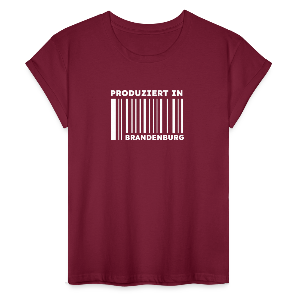 PRODUZIERT IN BRANDENBURG - Frauen Oversize T-Shirt - Bordeaux