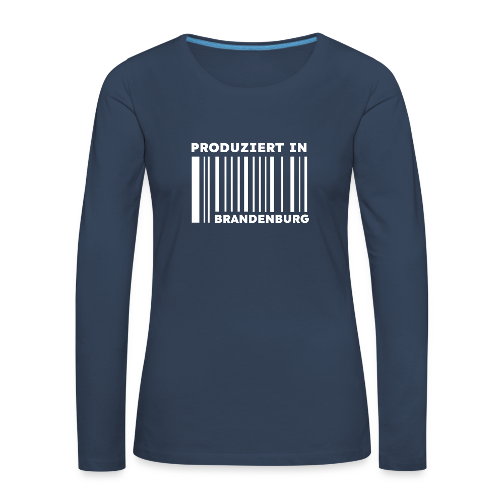 PRODUZIERT IN BRANDENBURG - Frauen Premium Langarmshirt - Navy