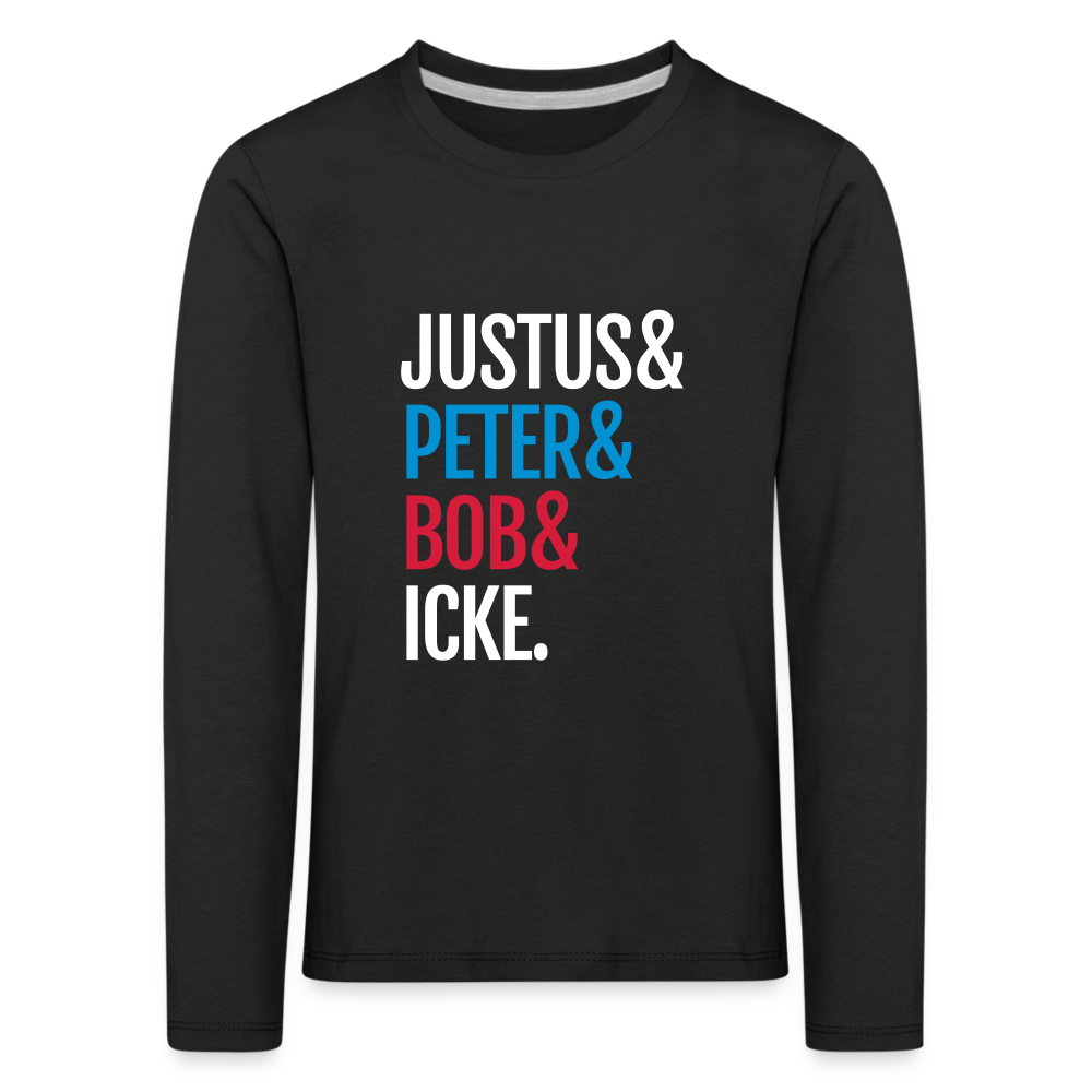 Justus & Peter & Bob & Icke - Kinder Langarmshirt - Schwarz