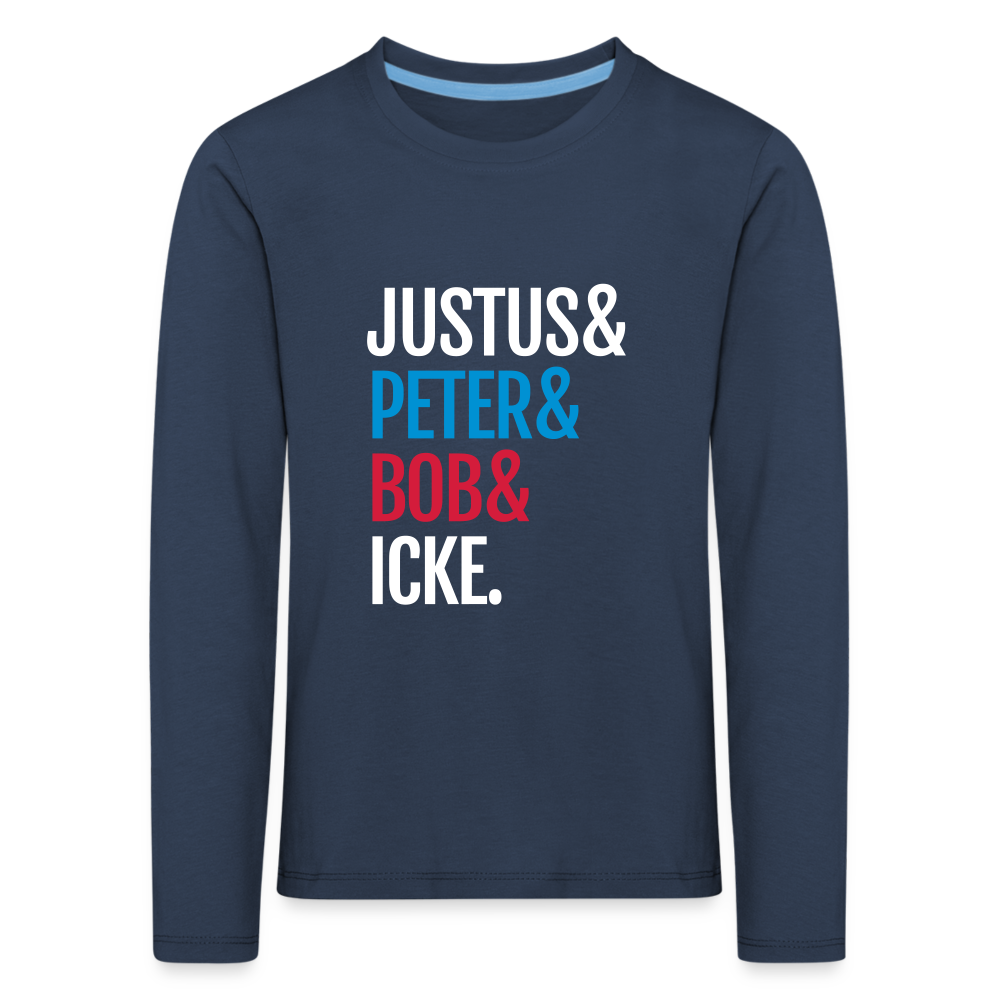 Justus & Peter & Bob & Icke - Kinder Langarmshirt - Navy