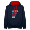 Justus & Peter & Bob & Icke - Kontrast Hoodie - Navy/Rot