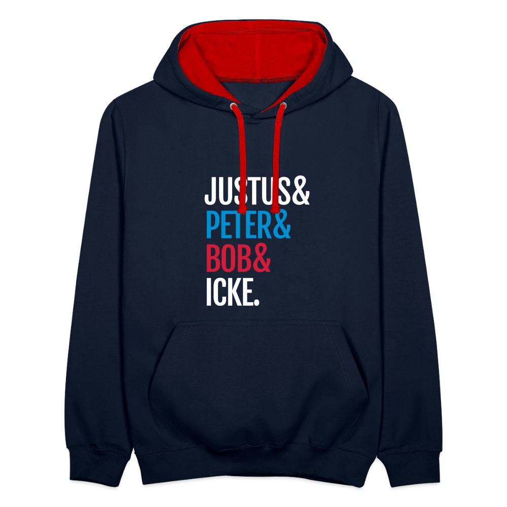 Justus & Peter & Bob & Icke - Kontrast Hoodie - Navy/Rot