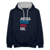 Justus & Peter & Bob & Icke - Kontrast Hoodie - Navy/Grau meliert
