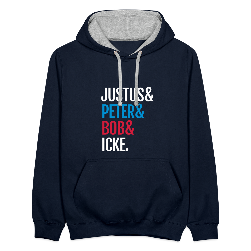 Justus & Peter & Bob & Icke - Kontrast Hoodie - Navy/Grau meliert