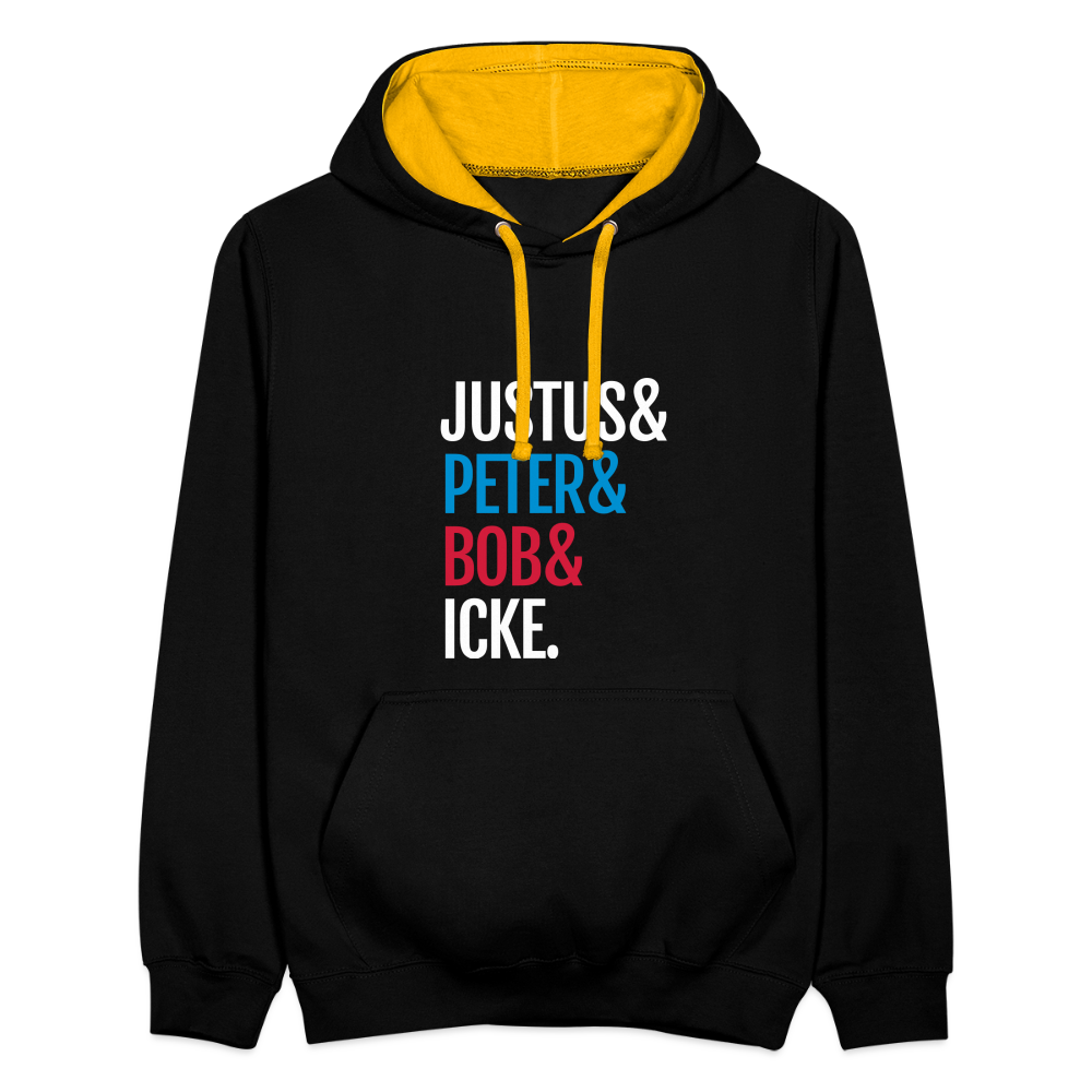 Justus & Peter & Bob & Icke - Kontrast Hoodie - Schwarz/Gold