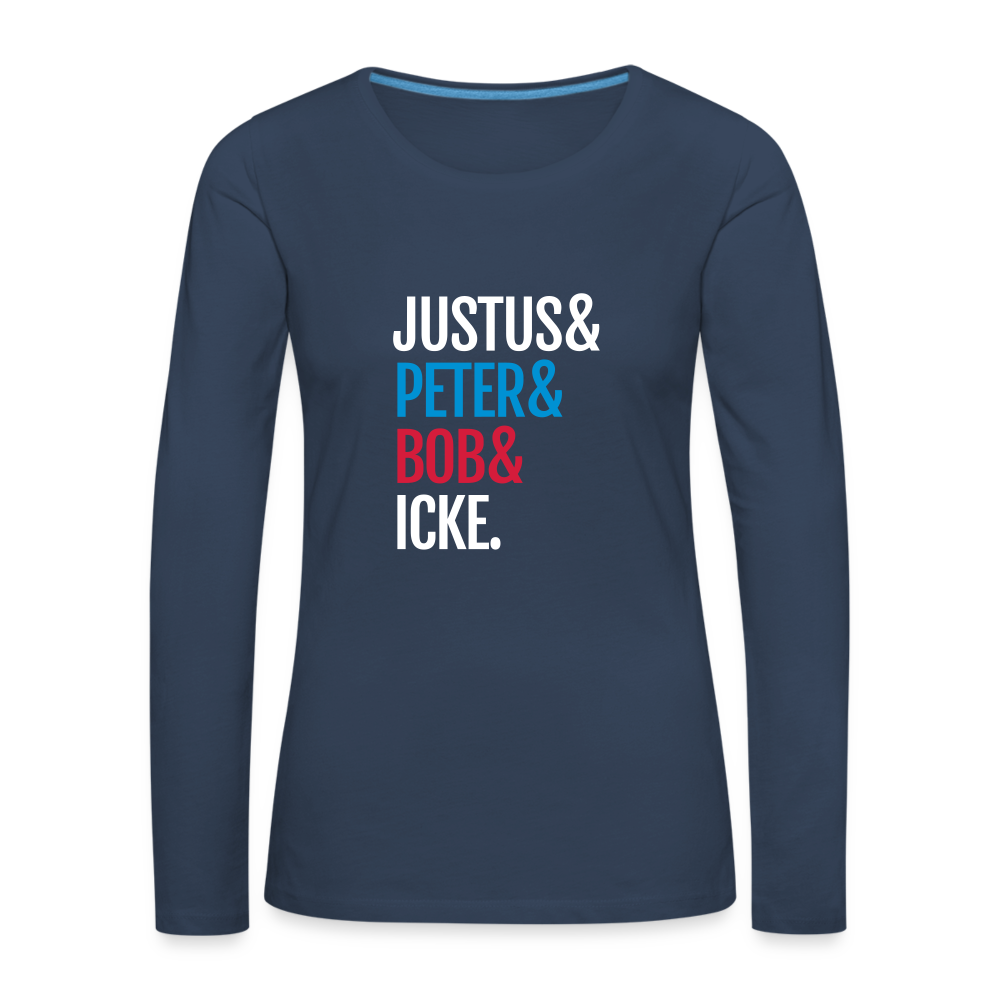 Justus & Peter & Bob & Icke - Frauen Premium Langarmshirt - Navy