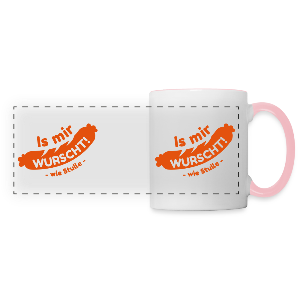 Is mir Wurscht - Tasse zweifarbig - Weiß/Pink