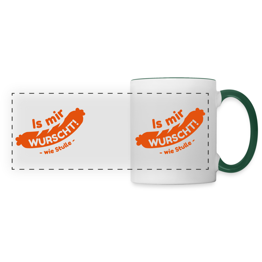 Is mir Wurscht - Tasse zweifarbig - Weiß/Dunkelgrün