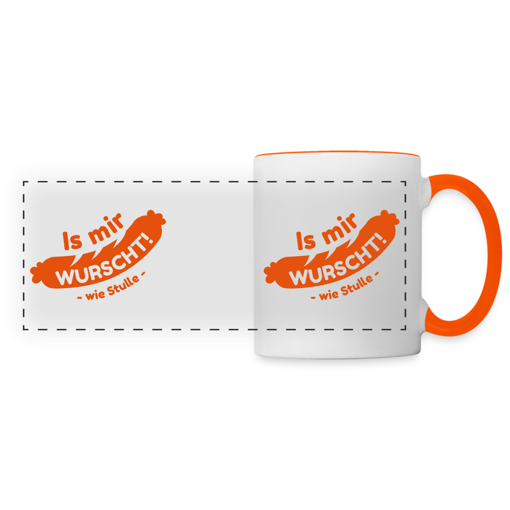 Is mir Wurscht - Tasse zweifarbig - Weiß/Orange