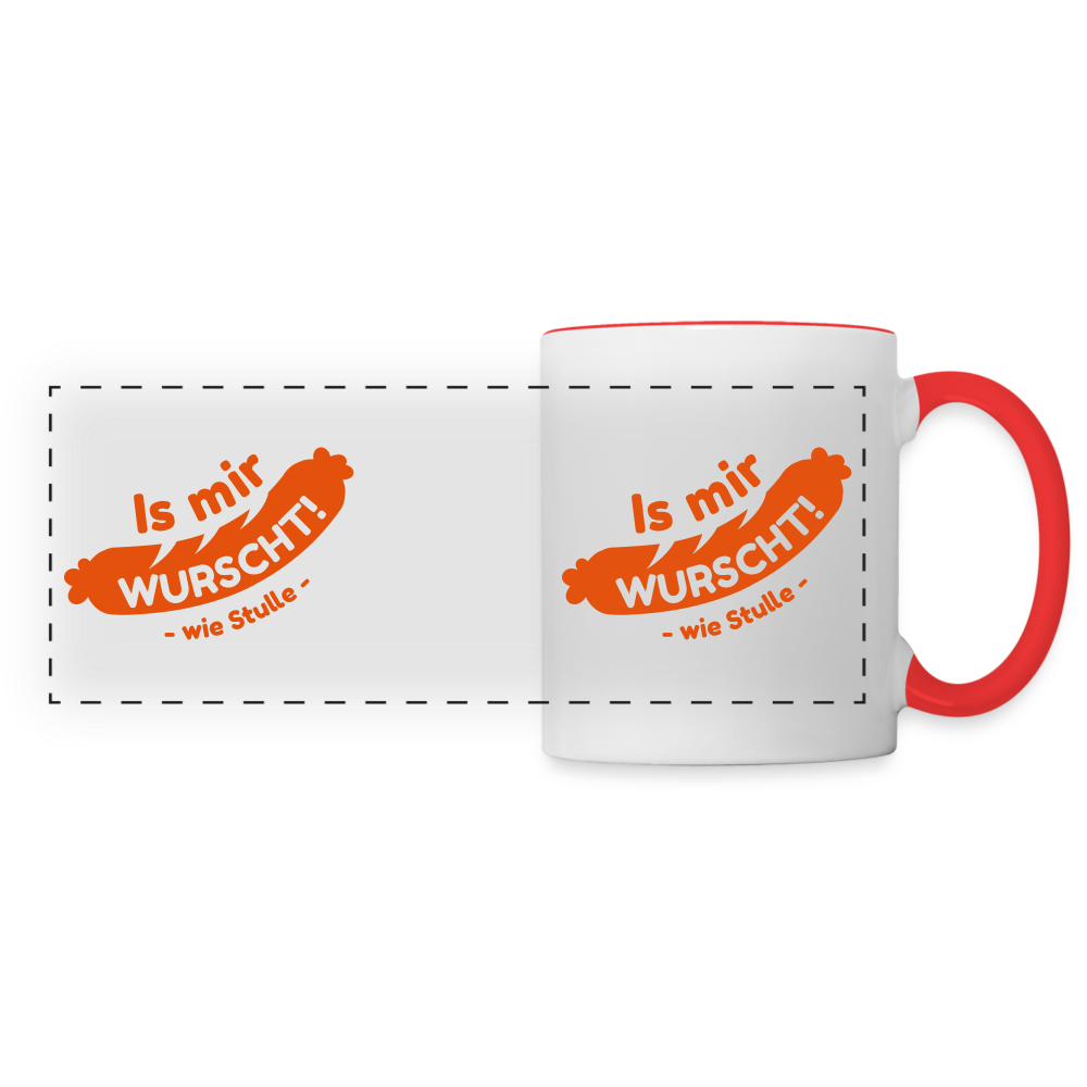 Is mir Wurscht - Tasse zweifarbig - Weiß/Rot