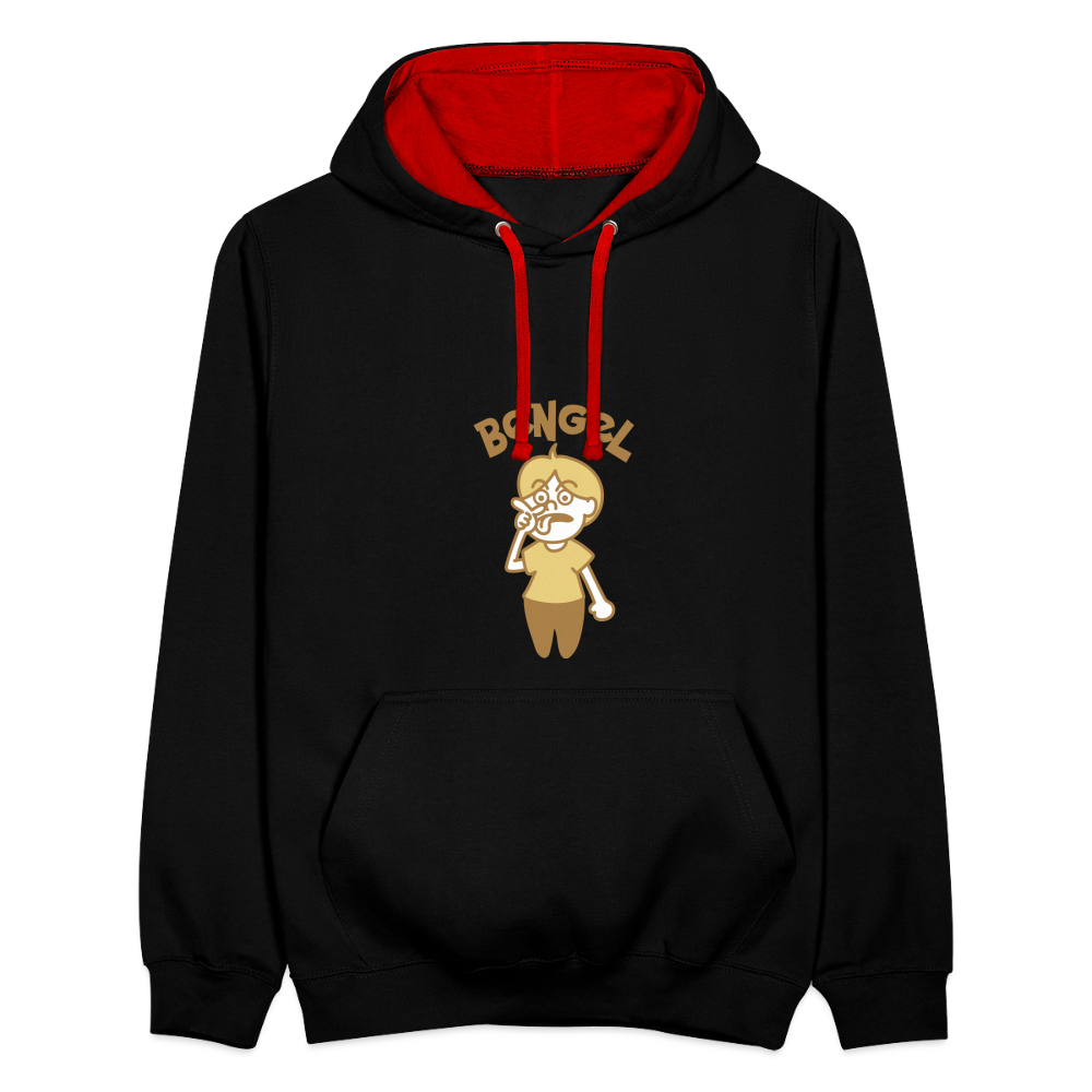 Bengel - Kontrast Hoodie - Schwarz/Rot