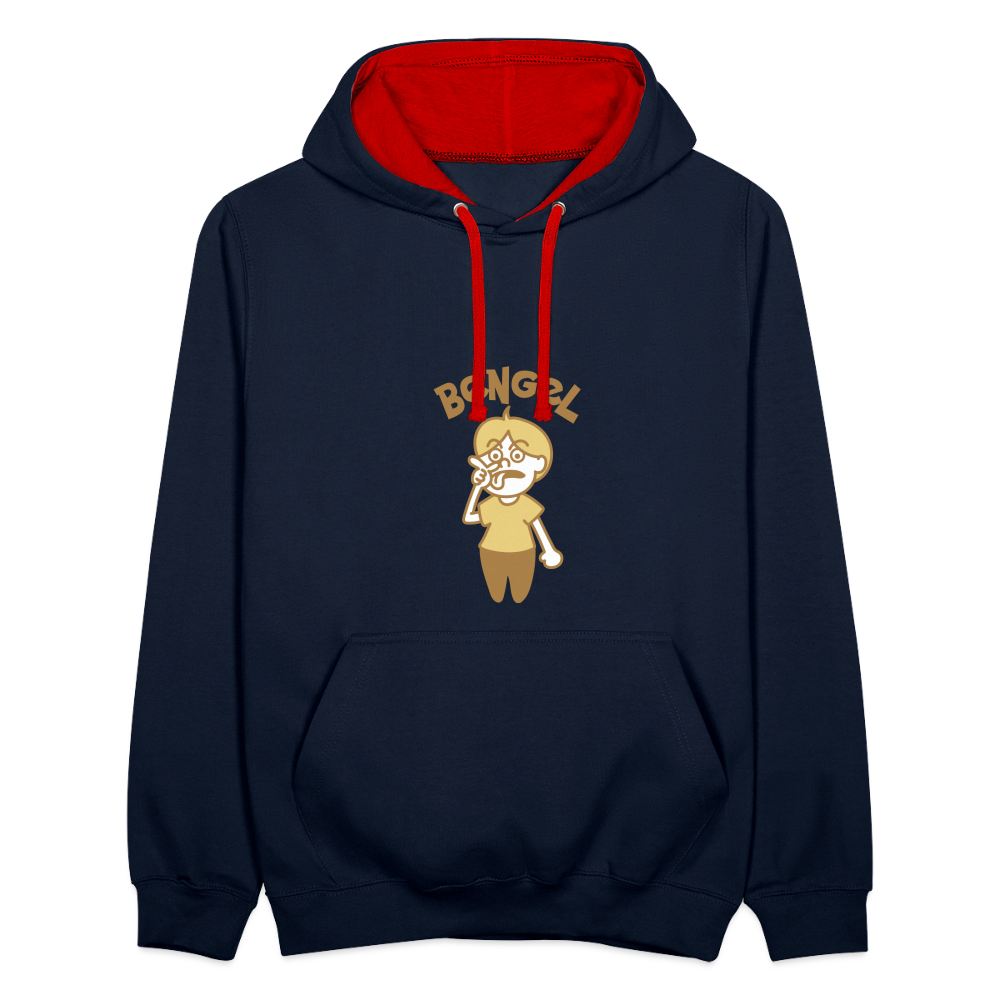 Bengel - Kontrast Hoodie - Navy/Rot
