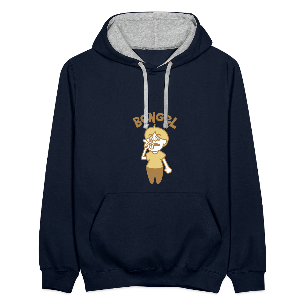 Bengel - Kontrast Hoodie - Navy/Grau meliert