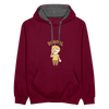 Bengel - Kontrast Hoodie - Weinrot/Anthrazit