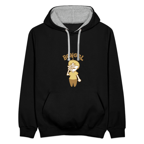 Bengel - Kontrast Hoodie - Schwarz/Grau meliert