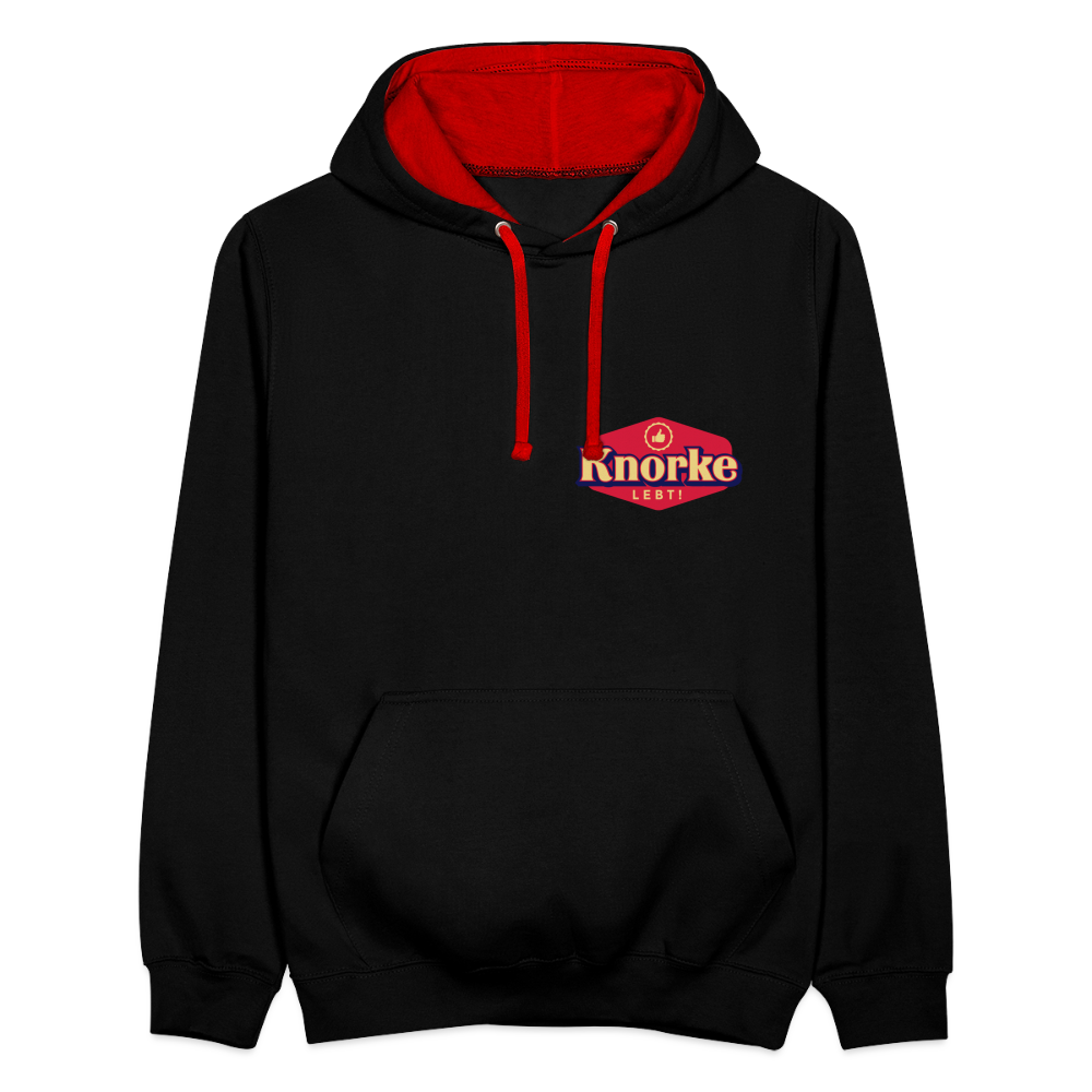 KNORKE lebt! - Kontrast Hoodie - Schwarz/Rot