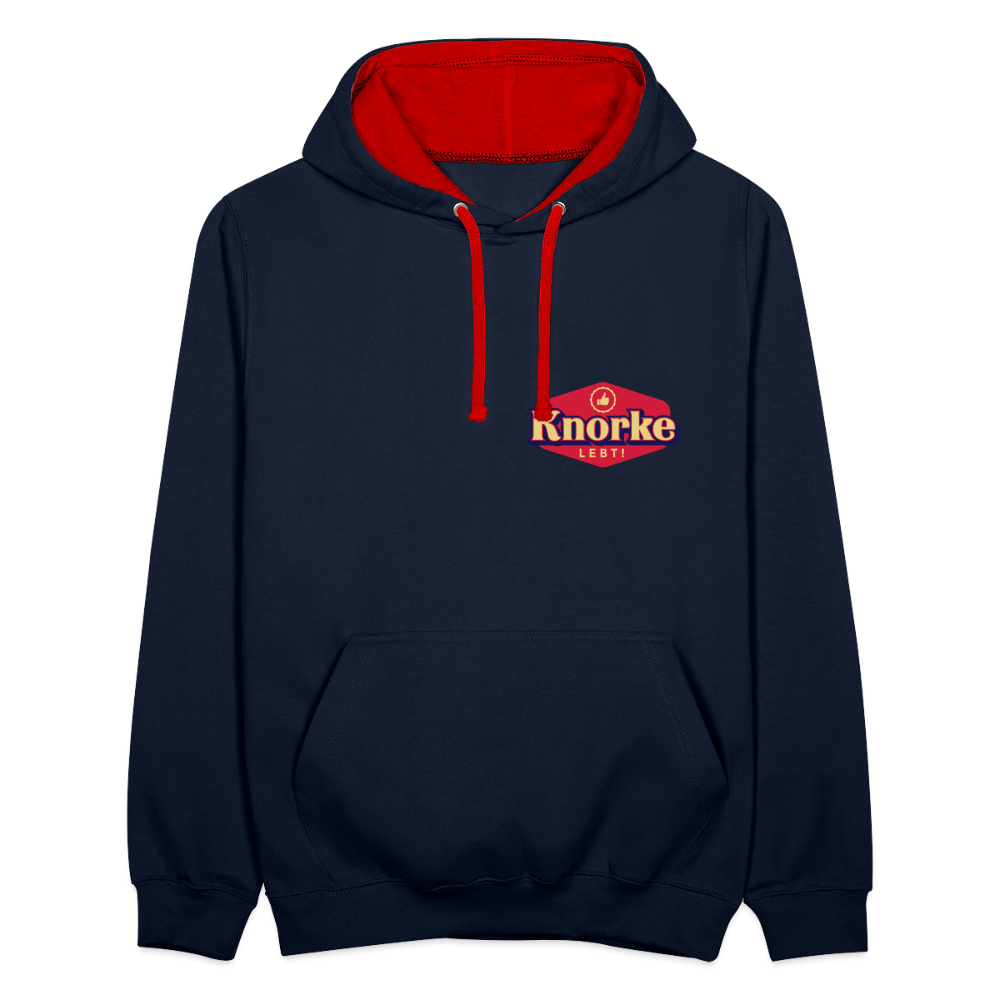 KNORKE lebt! - Kontrast Hoodie - Navy/Rot