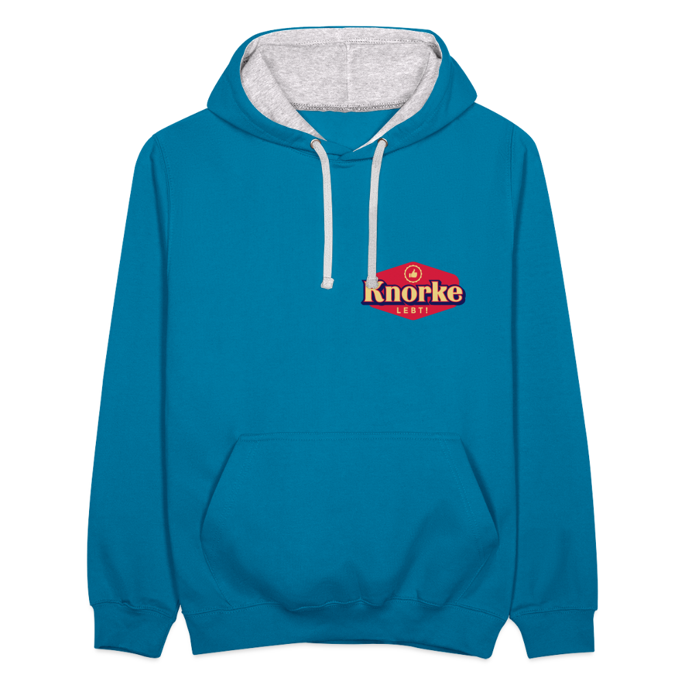 KNORKE lebt! - Kontrast Hoodie - Pfauenblau/Grau meliert