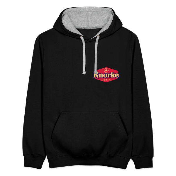 KNORKE lebt! - Kontrast Hoodie - Schwarz/Grau meliert