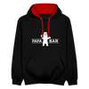 Papa Bär - Kontrast Hoodie - Schwarz/Rot