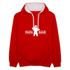 Papa Bär - Kontrast Hoodie - Rot/Weiß
