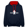 Papa Bär - Kontrast Hoodie - Navy/Rot