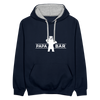 Papa Bär - Kontrast Hoodie - Navy/Grau meliert