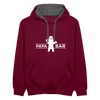 Papa Bär - Kontrast Hoodie - Weinrot/Anthrazit