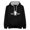 Papa Bär - Kontrast Hoodie - Schwarz/Grau meliert