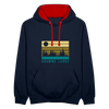 Krumme Lanke - Kontrast Hoodie - Navy/Rot