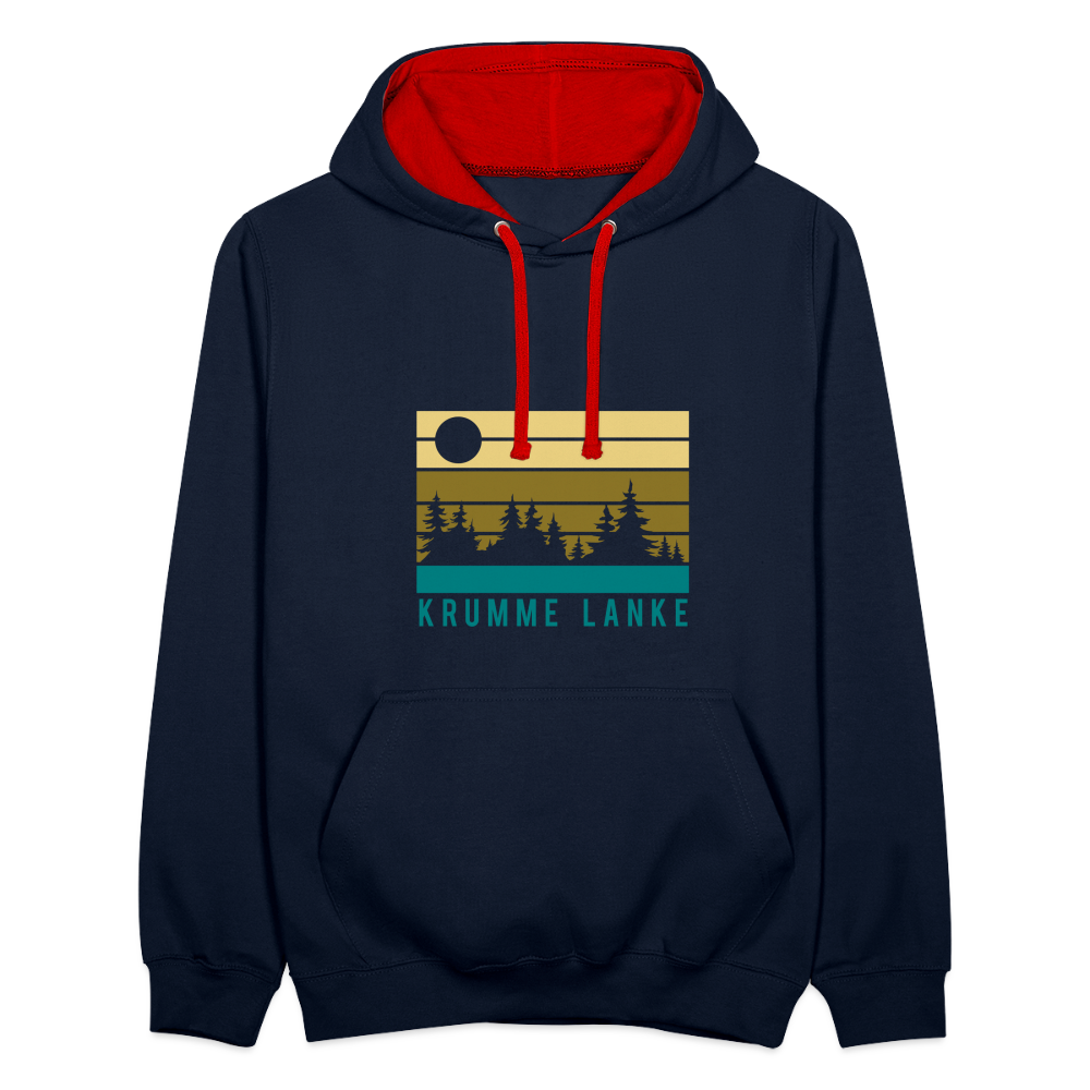 Krumme Lanke - Kontrast Hoodie - Navy/Rot