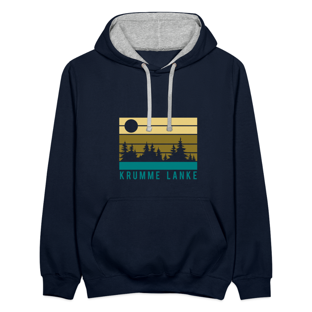 Krumme Lanke - Kontrast Hoodie - Navy/Grau meliert