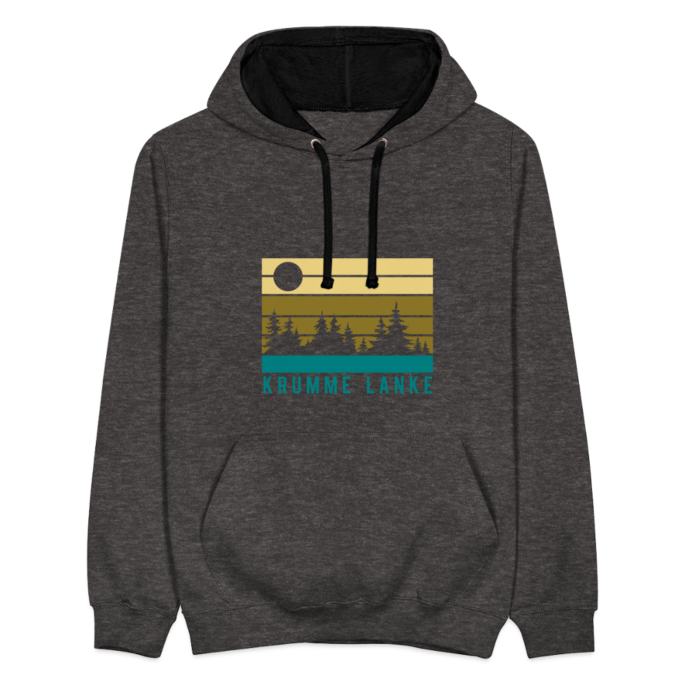 Krumme Lanke - Kontrast Hoodie - Anthrazit/Schwarz