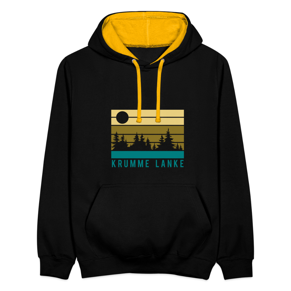 Krumme Lanke - Kontrast Hoodie - Schwarz/Gold
