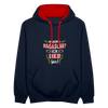 Meene Bagasche Ick Lieb Sie - Kontrast Hoodie - Navy/Rot