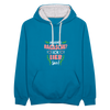 Meene Bagasche Ick Lieb Sie - Kontrast Hoodie - Pfauenblau/Grau meliert