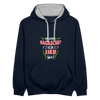Meene Bagasche Ick Lieb Sie - Kontrast Hoodie - Navy/Grau meliert