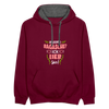 Meene Bagasche Ick Lieb Sie - Kontrast Hoodie - Weinrot/Anthrazit